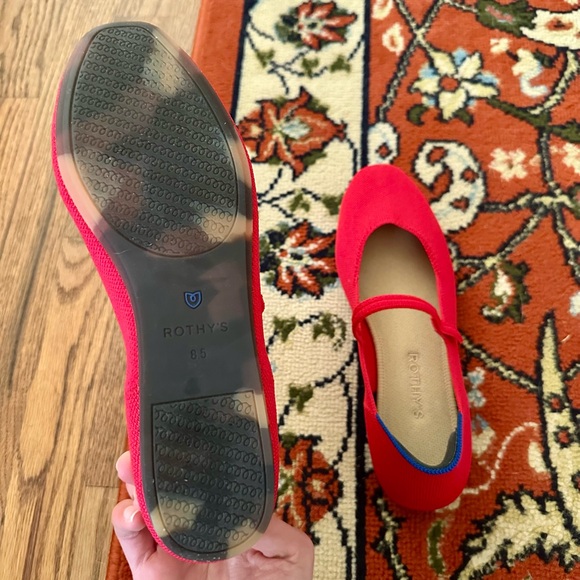 Rothy's Square Mary Jane in Lollipop Red - Picture 4 of 6